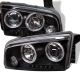 2005-2008 Dodge Charger Black Housing Dual Halo Angel Eyes LED P