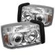 2005-2007 Dodge Dakota Chrome Housing Dual Halo Angel Eyes LED P