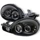 2000-2002 Dodge Neon Black Housing Dual Halo Angel Eyes LED Proj