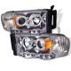 2002-2005 Dodge Ram Chrome Housing Dual Halo Angel Eyes LED Proj