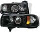 Dodge Ram Projector Headlights Single LED Halo 94-01