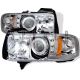 1994-2001 Dodge Ram Chrome Housing Dual Halo Angel Eyes LED Proj