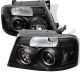 2004-2006 Ford F150 Black Housing Dual Halo Angel Eyes Projector