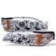 1994-1998 Ford Mustang 1 Piece Chrome Housing Dual Halo Angel Ey