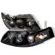 1999-2004 Ford Mustang 1 Piece Black Housing Dual Halo Angel Eye