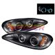 1999-2005 Pontiac Grand AM Black Housing Dual Halo Angel Eyes Pr