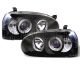 1992-1998 VW Golf Black Housing Dual Halo Angel Eyes Projector H