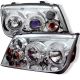 1999-2004 VW Jetta Chrome Housing Dual Halo Angel Eyes Projector