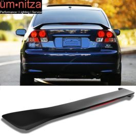 FINDAUTO ABS Rear Trunk Spoiler Wing With 3rd Brake Light - Fits 2001-2005 Honda Civic Coupe, Matte Black - View #2